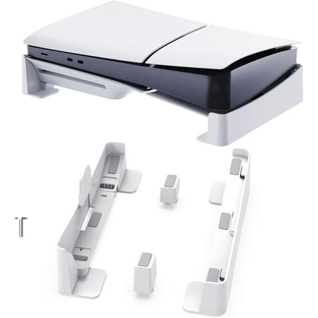 Horizontal Stand for PS5 Slim Console, Base Stand for PS5 Slim Accessories. Compatible with PlayStation 5 Slim Disc & Digital Editions, White.