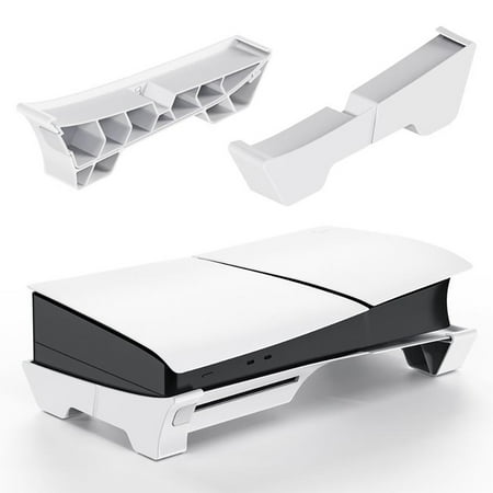 Horizontal Stand for PS5 Slim Console Digital and Disc Version, Simple Base Accessories-White