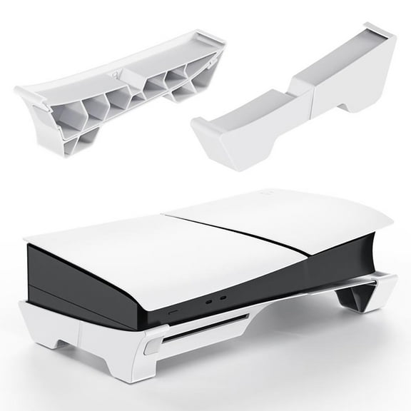Horizontal Stand for PS5 Slim Console Digital and Disc Version, Simple Base Accessories-White