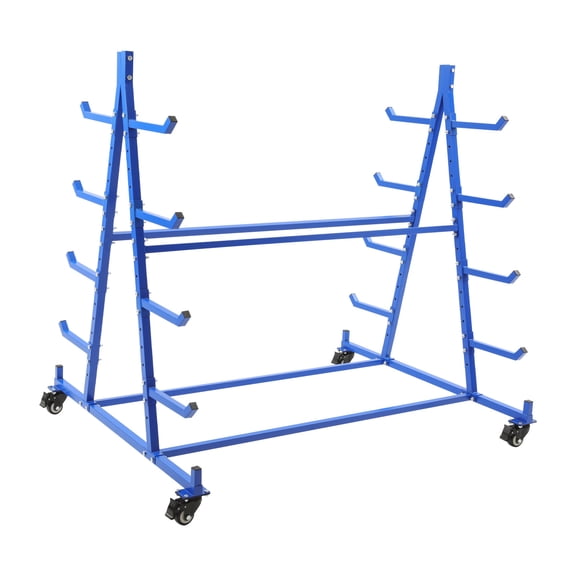 Horizontal Storage Rack with Wheels, Heavy-Duty Mobile Horizontal Storage Rack, Mobile Material Handling Conduit Pipe Rack (55.91*44.09*51.97 inches)