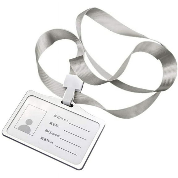 Horizontal Style Aluminum Alloy ID Card Holder with Lanyard Neck