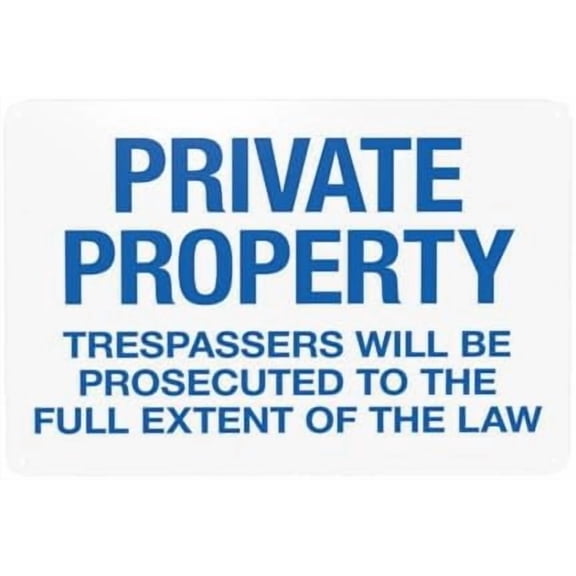 Horizontal Trespassers Will Be Prosecuted To The Full Extent Of The Law Warning Sign, Private Property Metal Signs for Home Business Wall Caution Custom Decor 12 x 8 Inch