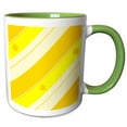 thumbnail image 1 of 3drose, Horizontal Two Tone Yellow and White Stripes with Maple Leaves., 15oz Two-tone Green Mug, 1 of 6
