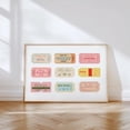 Horizontal Vintage Admit One Ticket Collage Wall Art Print, Retro Home ...
