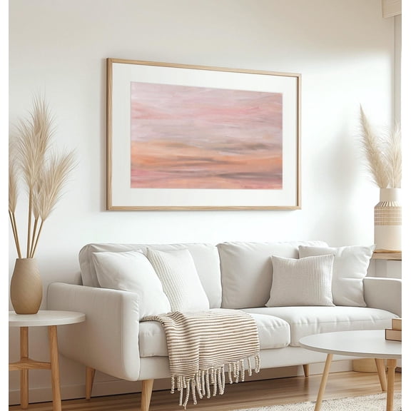 Horizontal Wall Art Calm Abstract Landscape Large Canvas Modern Sunset Decor, Unframed Poster