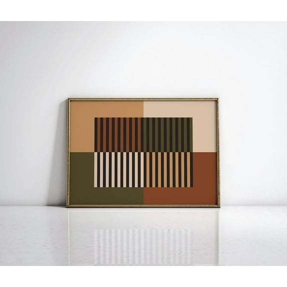 Horizontal Wall Art, Mid Century Wall Art, Mid Century Modern Wall Decor, Midcentury Above Couch Abstract Art, MCM Wall Art Poster, Unframed Poster Size 12x18