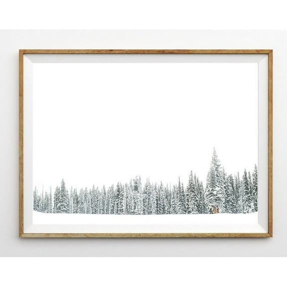 Horizontal Wall Art Winter Trees Print Landscape Photography Snow Covered Forest Minimalist Decor Wall Art Print Wall Art, Modern Wall Decor, 8x12 UNFRAMED
