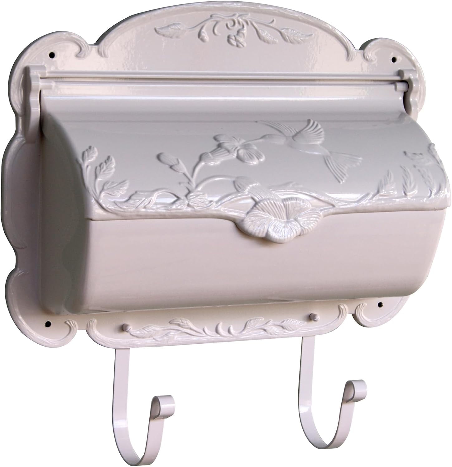 Horizontal Wall Mount Mailbox White Cast Aluminum Mailbox for Wall