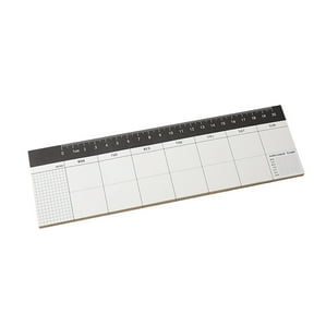 Horizontal Weekly Planner Sticky Notepad,50 Pages,2.8 x 9.5 Inch Weekly Plan Sticky Notes,To Do List,Schedule Notepads Memo for Planner Reminder,Studying & Office Supplies(9.45x2.76")(Beige)
