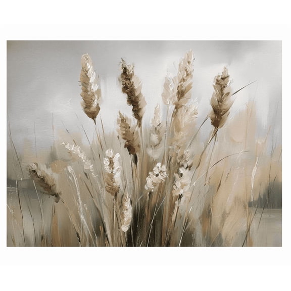 Horizontal Wheat Field Giclee Poster Neutral Botanical Wall Art Rustic Farmhouse Decor Minimalist Nature Poster