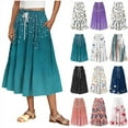 thumbnail image 1 of Horkkom A Line Skirt High Waist Floral Print Maxi Skirts for Women, Summer Causal Loose Pleated Skirts S, 1 of 6