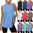 thumbnail image 1 of Horkkom Athletic Tank Tops for Women Solid Color Crew Neck Sleeveless Tops Summer Gym Yoga Workout Tank Tops, Gifts for Women L, 1 of 9