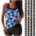 thumbnail image 1 of Horkkom Bathing Suit for Women Two Piece Summer Beach Tankini Swimsuits Slim Swim Suits with Shorts, Camisole Tops S, 1 of 9