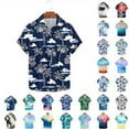 thumbnail image 1 of Horkkom Beach Shirts for Men Casual Short Sleeve Button Up Hawaiian Shirt Summer Holiday Printed Shirts, 1 of 5
