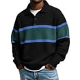 thumbnail image 1 of Horkkom Button Down Shirt Men Collared Striped Knit Shirt Breathable Long Sleeve Casual Color Block Shirts XXL, 1 of 6
