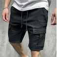thumbnail image 1 of Horkkom Cargo Shorts for Men Casual Elastic Waist Drawstring Shorts Running Joggers Sweatpants, Gifts for Men, 1 of 3