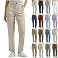 thumbnail image 1 of Horkkom Casual Pants for Women Plus Size Button Down Zipper Work Pants Solid Color High Waisted Pants with Pockets XL, 1 of 9