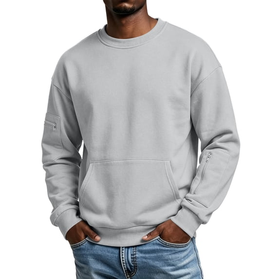 Horkkom Crewneck Sweatshirt Plain Fall Outfits Pullover Sweatshirt Stylish Casual Sweatshirt L