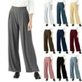 thumbnail image 1 of Horkkom Dress Pants Women Casual Elastic Waist Wide Leg Pants Loose Work Pants with Pockets L, 1 of 8