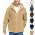 thumbnail image 1 of Horkkom Fleece Jacket Men Fuzzy Soft Zip Up Hoodie Winter Casual Solid Color Sweatshirts with Pockets Hood XL, 1 of 10