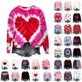 thumbnail image 1 of Horkkom Heart Sweatshirts for Women Valentines Day Crewneck Sweatshirts Long Sleeve Heart Print Pullover Sweatshirts XXL, Gifts for Women, 1 of 6
