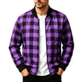 thumbnail image 1 of Horkkom Jackets for Men Long Sleeve Plaid Print Flannel Shirts Casual Zip Up Fall Shirts with Pockets S, 1 of 8