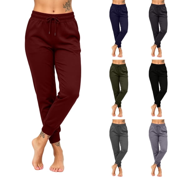 Horkkom Joggers for Women Elastic Waist Drawstring Sweatpants Casual Workout Sweat Pants with Pocket S