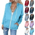 thumbnail image 1 of Horkkom Lightweight Jacket Women Sun Protection Casual Solid Color Zip Up Hoodie Outdoor Athletic Hiking Shirts M, 1 of 10