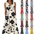 thumbnail image 1 of Horkkom Maxi Dresses for Women Summer V Neck Sleeveless Dress Plus Size Casual Pockets Floral Boho Dresses XXL, 1 of 6