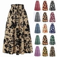 thumbnail image 1 of Horkkom Maxi Skirts for Women High Waist A Line Floral Skirts Summer Causal Pleated Skirts with Elastic Waist Drawstring L, 1 of 8