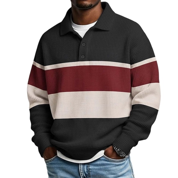 Horkkom Men Pullover Sweatshirt Fall Outfits Striped Sweatshirt Trendy Casual Sweatshirt XXL