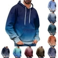 thumbnail image 1 of Horkkom Mens Hoodies Pullover Casual Fleece Sweatshirts with Pocket Drawstring Gradient Print Hoodie L, Gifts for Men, 1 of 6