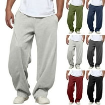 Horkkom Mens Sweatpants with Pockets Elastic Waist Drawstring Athletic Pants with Pockets Outdoor Fleece Workout Gym Pants L, Gifts for Men