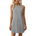 thumbnail image 1 of Horkkom Mini Dresses for Women Crew Neck Sleeveless Summer Dresses Casual Beach Vacation Sundresses, S-2XL, 1 of 6