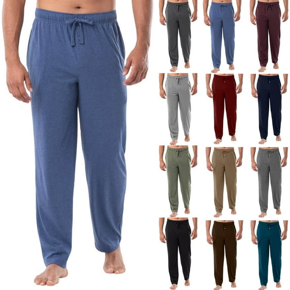 Horkkom Pajama Pants Men Solid Color Elastic Waist Drawstring Lounge Pants Soft Comfy Sleep Pants S, Gifts for Men