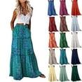 thumbnail image 1 of Horkkom Pleated Skirts for Women Floral Print High Waist Maxi Skirts Summer Causal Loose Boho Skirts L, 1 of 8