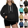 thumbnail image 1 of Horkkom Plus Size Hoodies for Women Drawstring Quarter Zip Pullover Solid Color Oversized Sweatshirts with Pocket XXXXXL, 1 of 5