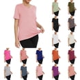 thumbnail image 1 of Horkkom Plus Size Shirts for Women V Neck Solid Color Short Sleeve Shirts Summer Workout Athletic T Shirts XXL, 1 of 6