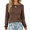 thumbnail image 1 of Horkkom Pullover Sweaters for Women Solid Color Crew Neck Knit Sweater Loose Winter Thin Sweaters, S-2XL, 1 of 5