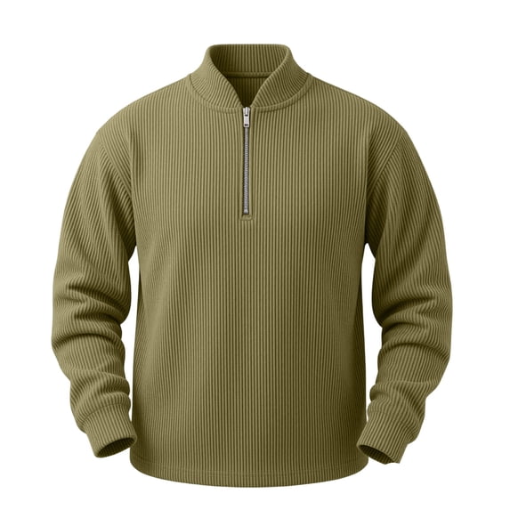 Horkkom Quarter Zip Men Long Sleeve Work Outdoor Sports Casual Shirts Fall Winter Crewneck Pullover Shirts M