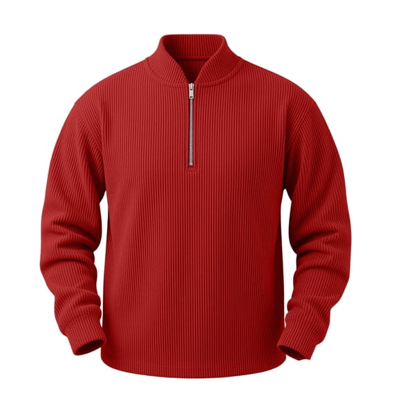 Horkkom Quarter Zip Men Long Sleeve Work Outdoor Sports Casual Shirts Fall Winter Crewneck Pullover Shirts S
