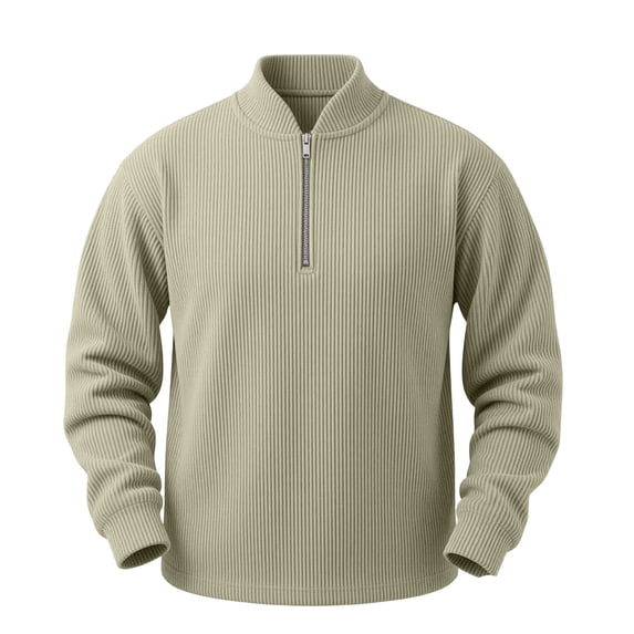 Horkkom Quarter Zip Men Long Sleeve Work Outdoor Sports Casual Shirts Fall Winter Crewneck Pullover Shirts XXXL