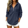 thumbnail image 1 of Horkkom Quarter Zip Pullover Sweatshirts Women Solid Color Tunic Hoodies Casual Trendy Sweatshirt XXL, 1 of 5