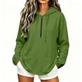 thumbnail image 1 of Horkkom Quarter Zip Pullover Women Casual Fall Winter Sweatshirts Loose Drawstring Hoodie with Pockets L, 1 of 8