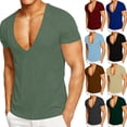 thumbnail image 1 of Horkkom Short Sleeve Shirts for Men V Neck Solid Color T Shirts Summer Outddoor Casual Shirts XL, 1 of 8