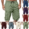 thumbnail image 1 of Horkkom Shorts Men Elastic Waist Lightweight Cargo Shorts Summer Athletic Workout Shorts with Pockets Drawstring M, 1 of 8