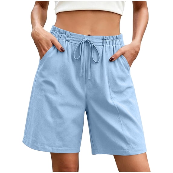 Horkkom Shorts for Women Wide Leg High Waisted Drawstring Shorts Ruffle Summer Casual Comfy Shorts, S-2XL