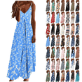 thumbnail image 1 of Horkkom Spaghetti Strap Dresses for Women Summer V Neck Maxi Dresses Floral Print Beach Long Dresses M, 1 of 6