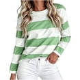 thumbnail image 1 of Horkkom Striped Shirt Women Long Sleeve Pullover Crew Neck T Shirts Casual Daily Fall Tops XXXXXL, 1 of 4