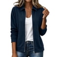 thumbnail image 1 of Horkkom Suede Jacket Women Winter Zip Up Cropped Jacket Casual Trendy Lapal Jacket S, 1 of 7